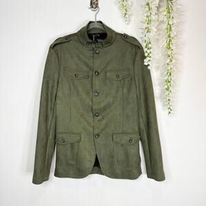 MENS NWT RON TOMSON RNT23 Faux Suede Safari Jacket military army green